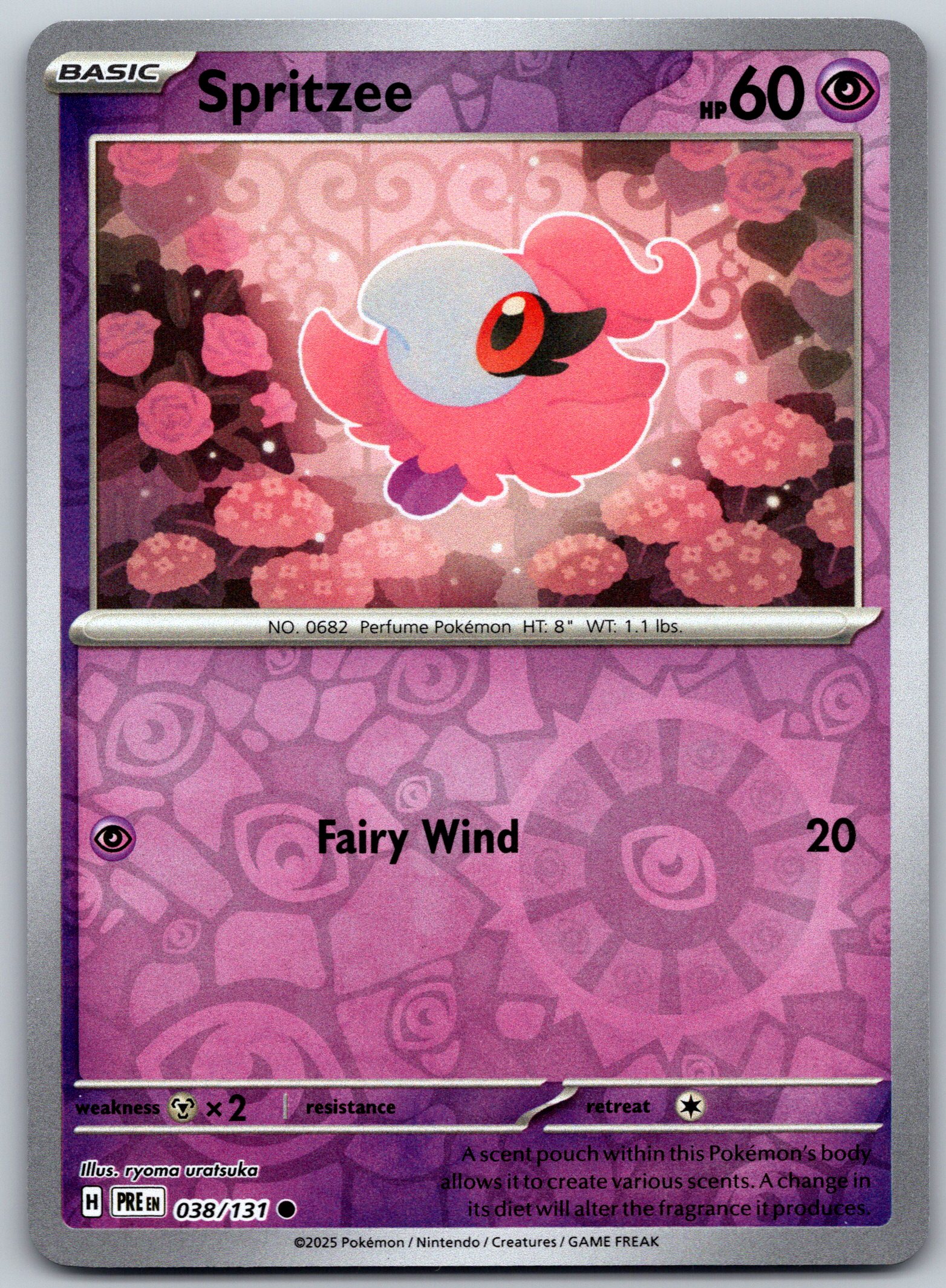 Spritzee 038/131 Reverse Holo Prismatic Evolutions Pokemon Card